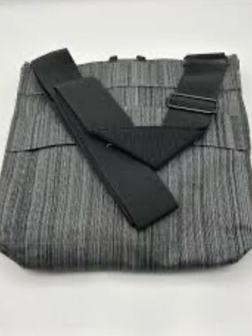 Men's Grey Crossbody Messenger Bag with Black Strap